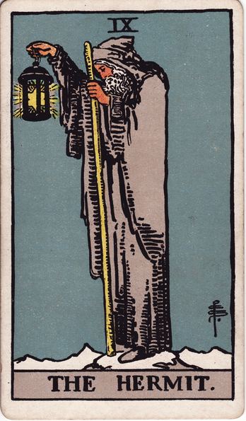Tarotkarte Der Eremit aus dem Rider-Waite-Tarot
