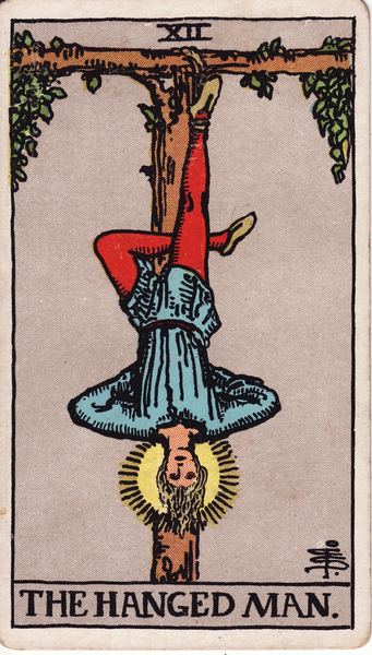 Tarotkarte Der Gehängte aus dem Rider-Waite-Tarot