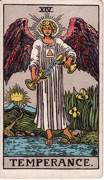 Tarotkarte Die Mäßigkeit aus dem Rider-Waite-Tarot