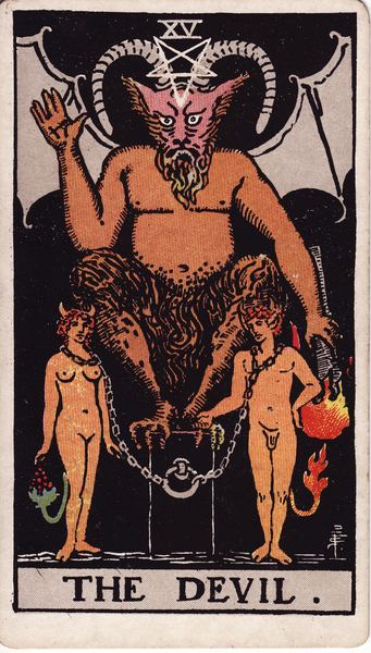 Tarotkarte Der Teufel aus dem Rider-Waite-Tarot