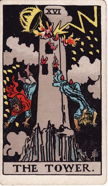 Tarotkarte Der Turm aus dem Rider-Waite-Tarot