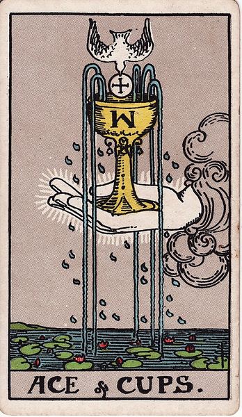 Tarotkarte Ass der Kelche aus dem Rider-Waite-Tarot