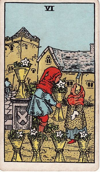 Tarotkarte Sechs der Kelche aus dem Rider-Waite-Tarot
