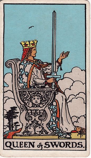 Tarotkarte Königin der Schwerter aus dem Rider-Waite-Tarot