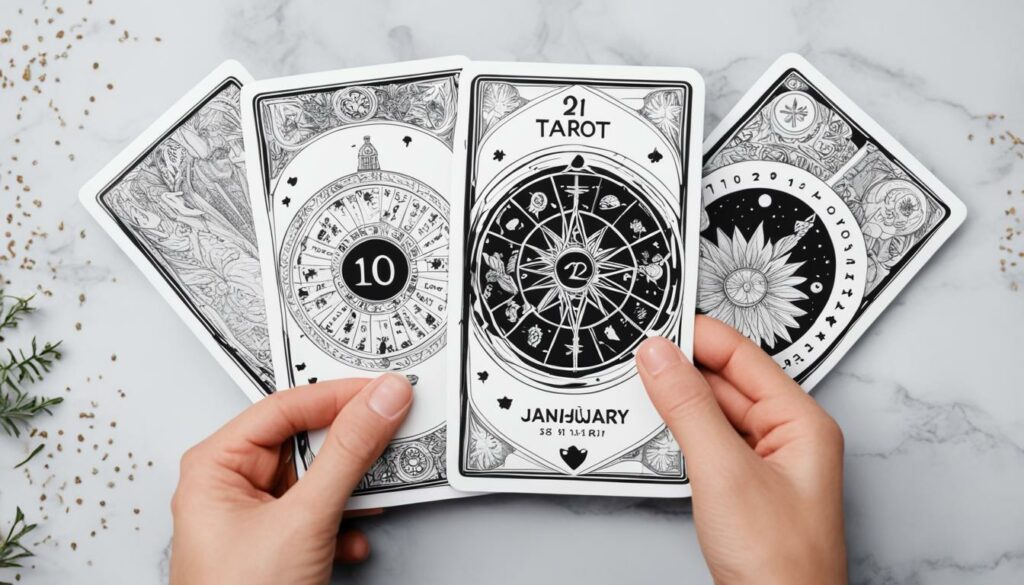 Tarotkarte Monatsvergleich